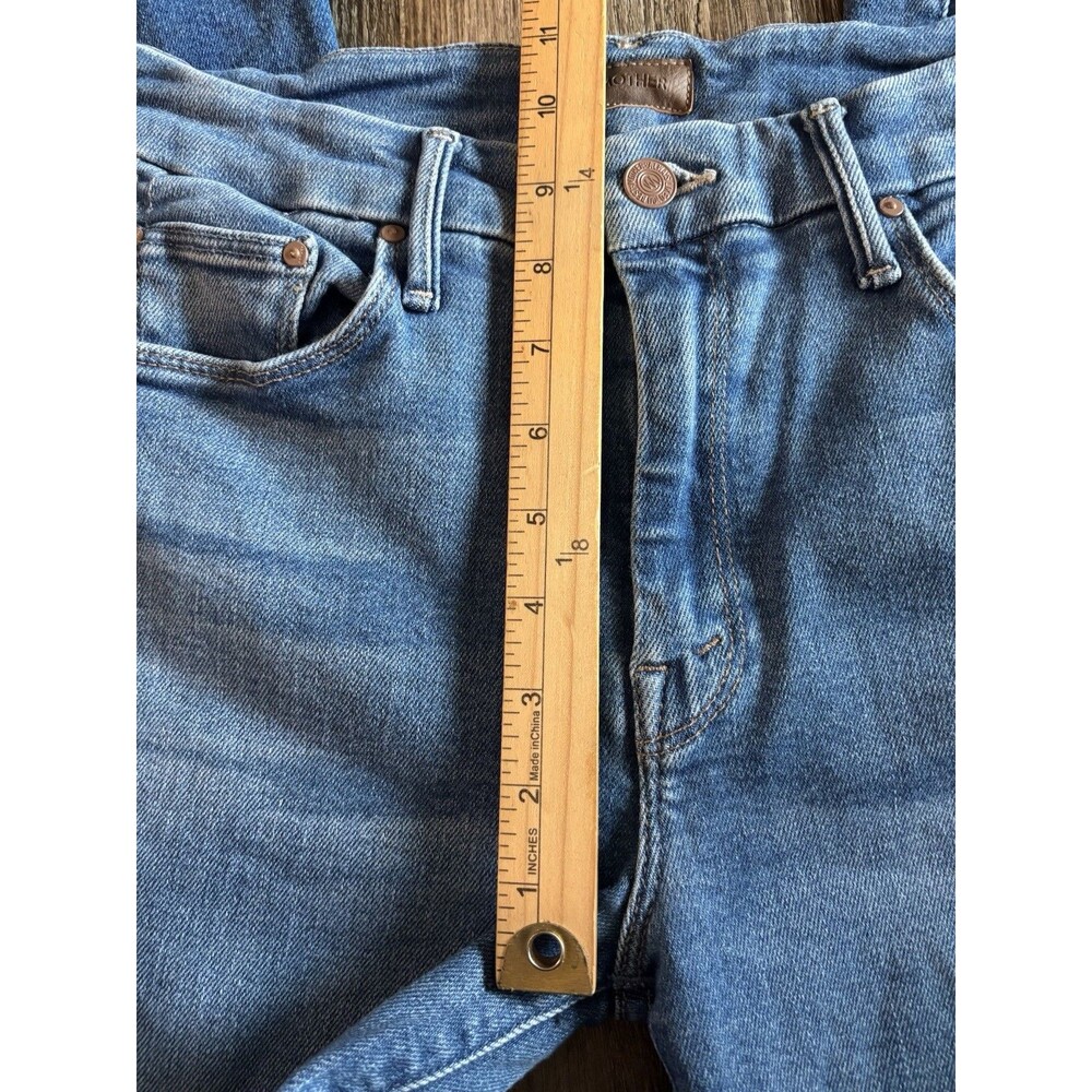 MOTHER The Lil Roller Fray Wide Leg Blue Stretch Jean NWOT Size 27 MSRP $258 - Picture 7 of 14